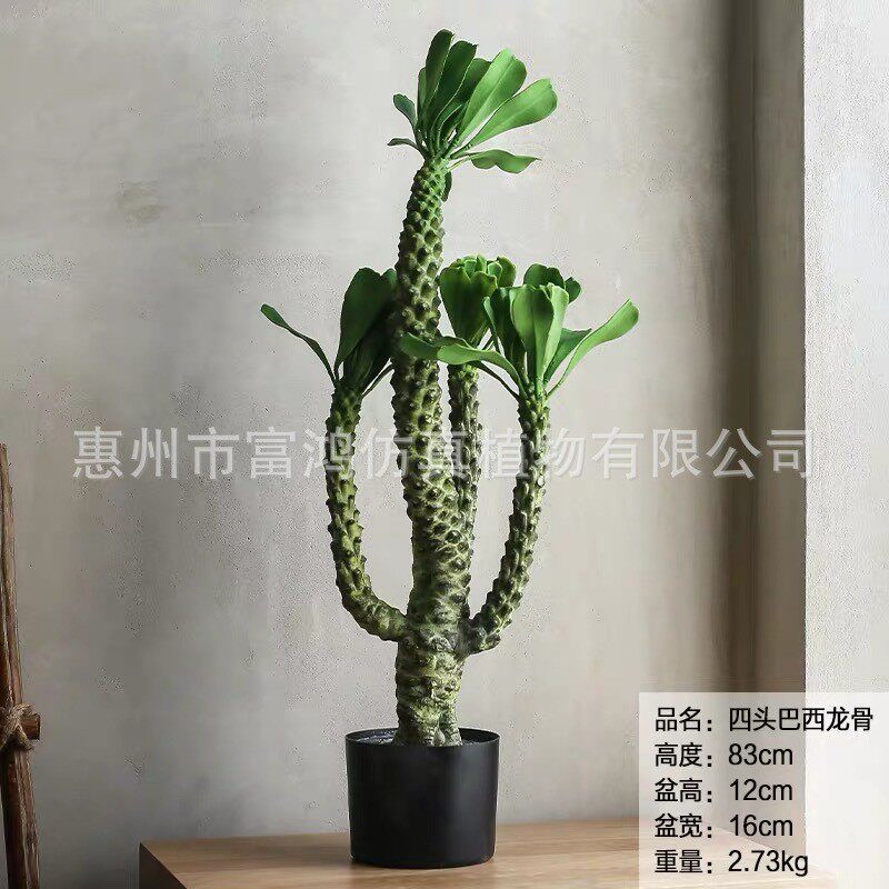 仿真霸王鞭假树巴西龙骨热带样板房绿植物办公室内沙漠桌摆设装饰