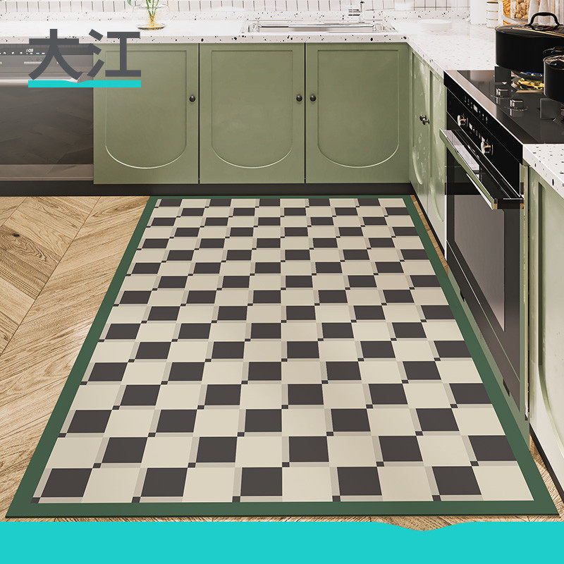 大江厨房地垫 几何防油防水脚垫耐脏可擦免洗垫子棋盘格防滑地毯,居家布艺,厨房地垫,淘宝优惠券,粉丝福利购,淘宝优惠卷