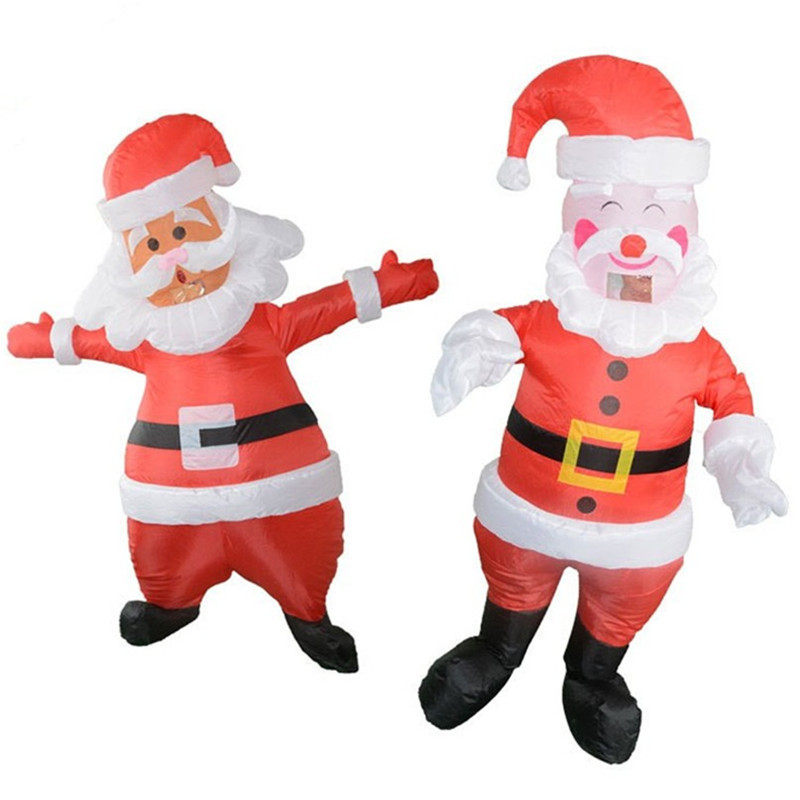 热销新款眯眼大鼻子人偶服充气服白黄腰带圣诞圣诞老人派对膨胀服