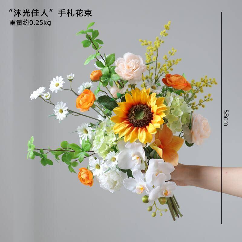 北欧轻奢向日葵设计师款高档假花仿真花客厅餐桌摆花装饰花艺摆件