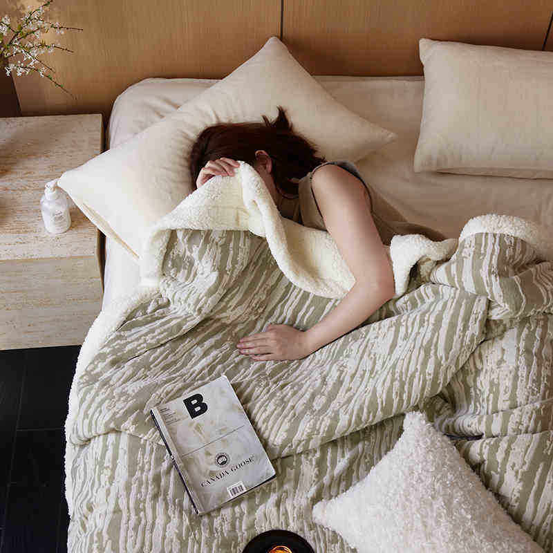 ins毛毯立体花羊绵绒北欧简约秋冬办公室卧室午睡毯1.5/2.0/2.2m,床上用品,休闲毯/毛毯/绒毯,淘宝优惠券,粉丝福利购,淘宝优惠卷