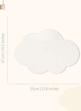 funlife大镜面亚克力儿童尺寸贴家居宝宝房云朵装饰摆件镜hm063