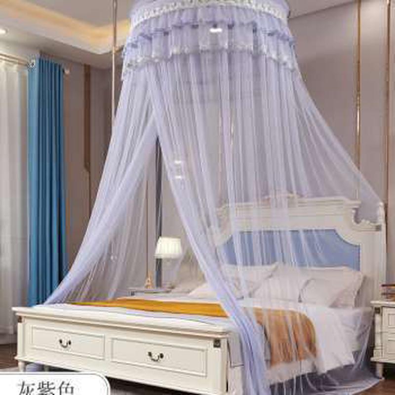 9opu伸缩批发蚊帐纹2米18m床家用落地支架圆顶吊顶单人免安装15m1