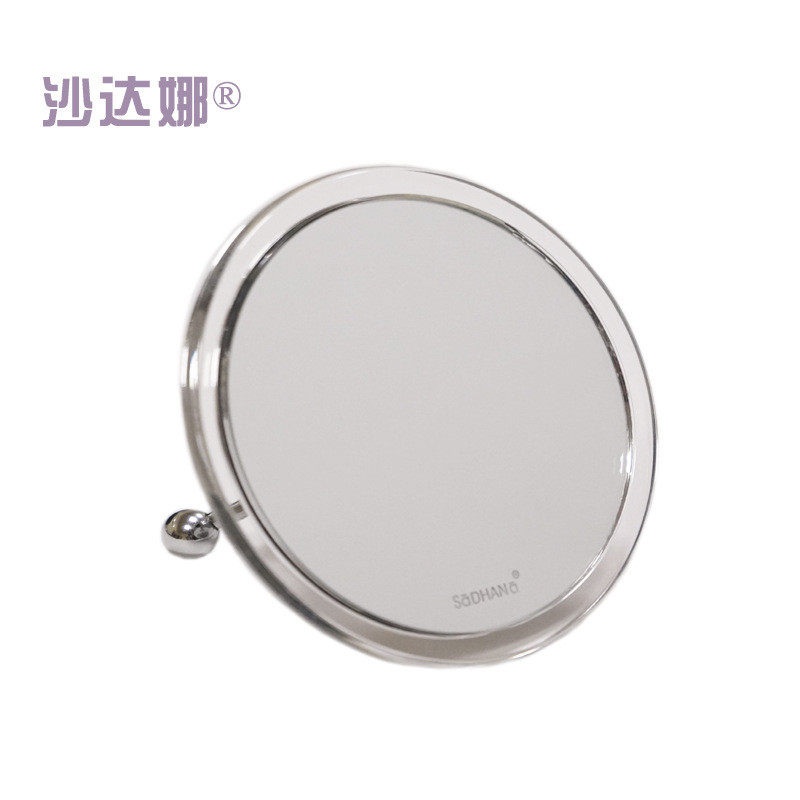 手持led化妆镜沙达娜带灯便携式带灯梳妆镜可折叠台式两用美容镜