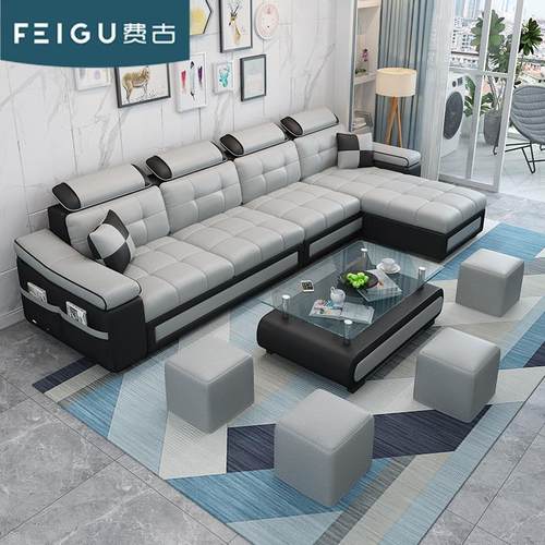 热销沙发客厅小户型简约现代出租屋科技免洗房布艺沙发直排家用