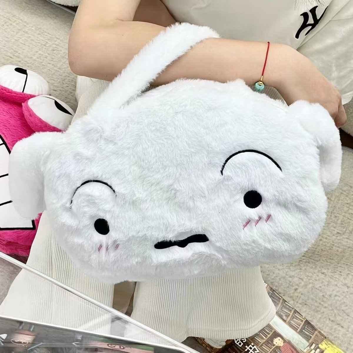 日系卡通子手拎毯子包二合一手拎抱枕毯办公室空调毯小新可收纳