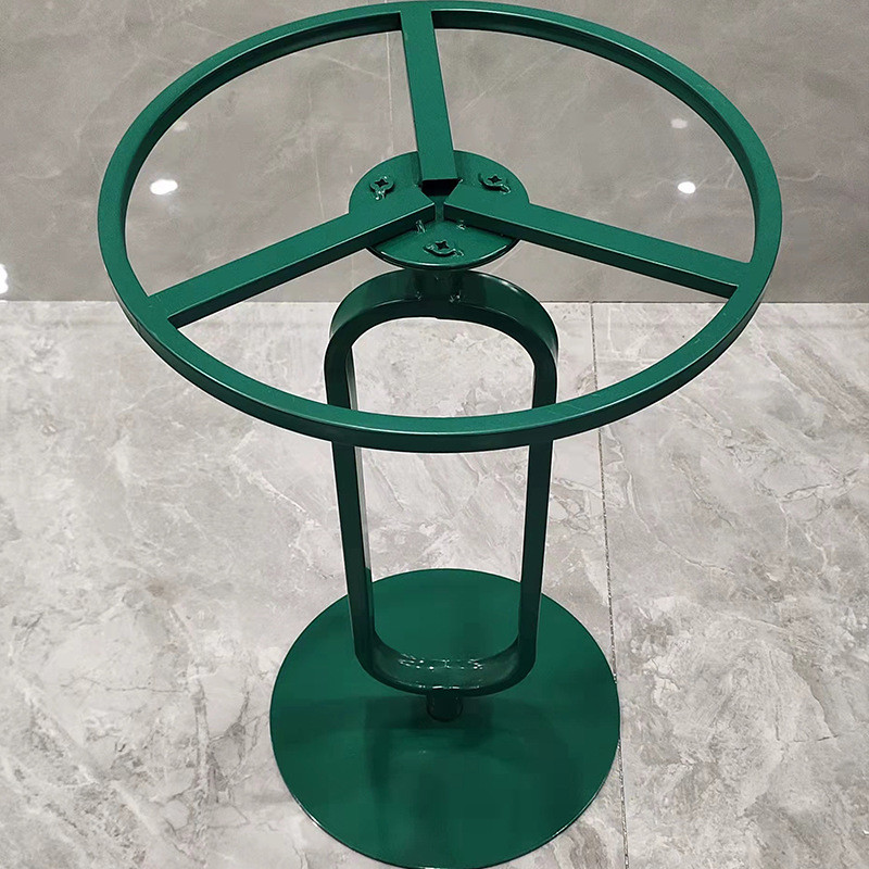 不锈钢轻奢简约客厅茶几边几大理石岩板圆形小茶几金属桌腿支架