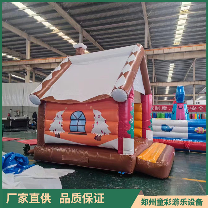 热销雪地小屋大型儿童充气小城堡蹦蹦床小小滑梯气包闯关户外游乐