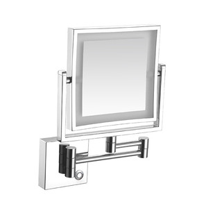 四方镜led化妆镜带灯镜子折叠伸缩单面双面卫生间壁挂放大美容镜