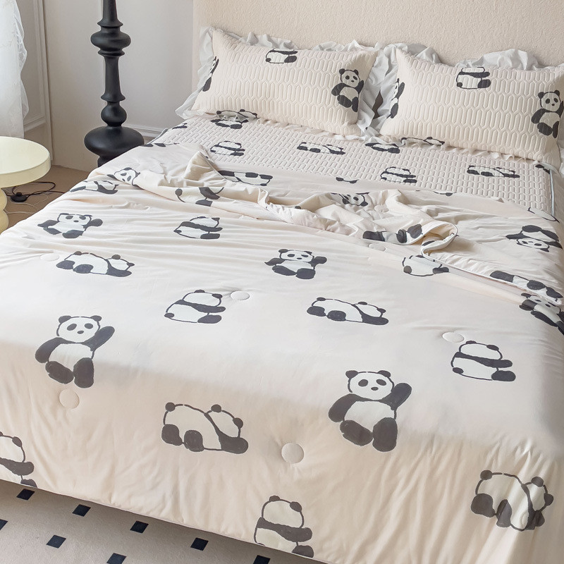 凉感丝乳胶凉席夏被套件空调被可水洗单双人夏被凉席套件批发