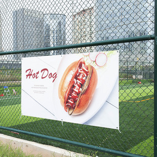 深圳不透光厂家制作会展中心商场卖场活动吊旗喷绘不卷边双面布