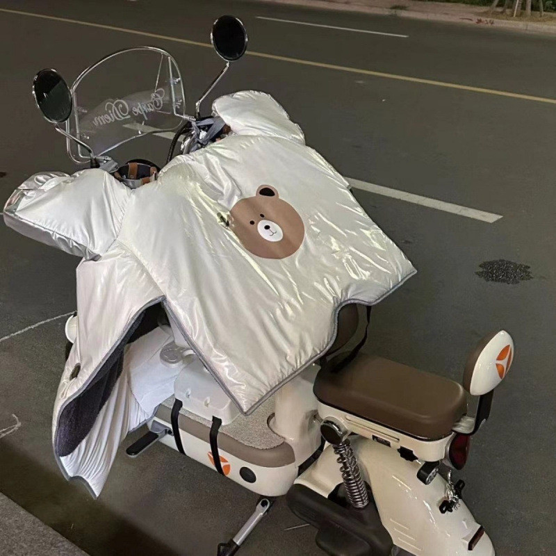 挡风被冬季加绒加厚加大加宽防水防晒摩托车电动车防风保暖罩