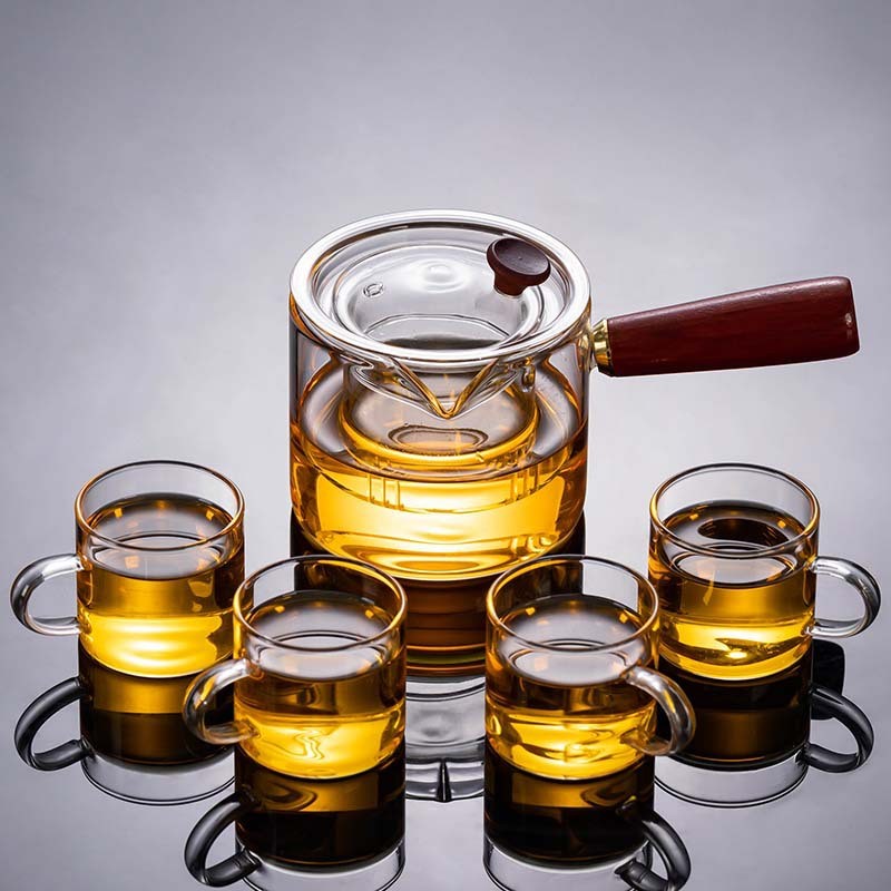 ?E0PB瓷牌茗侧把锤纹茶壶泡茶单壶玻璃煮茶壶电陶炉耐高温茶