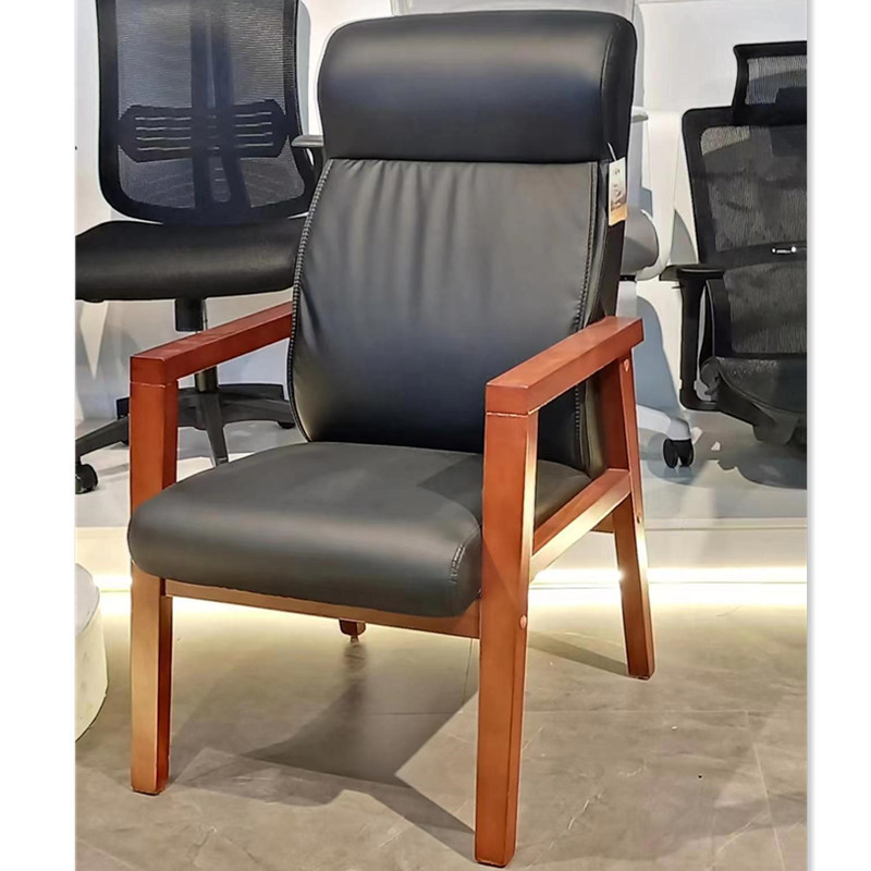 热销实木会议室会议椅接待四脚椅舒适久坐老板椅子班前固定办公电