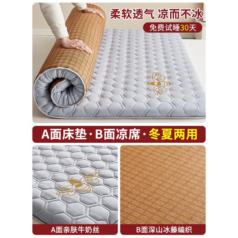 m3no冰丝凉席夏季榻榻米床垫子软垫学生宿舍单人冬夏两用折叠薄款