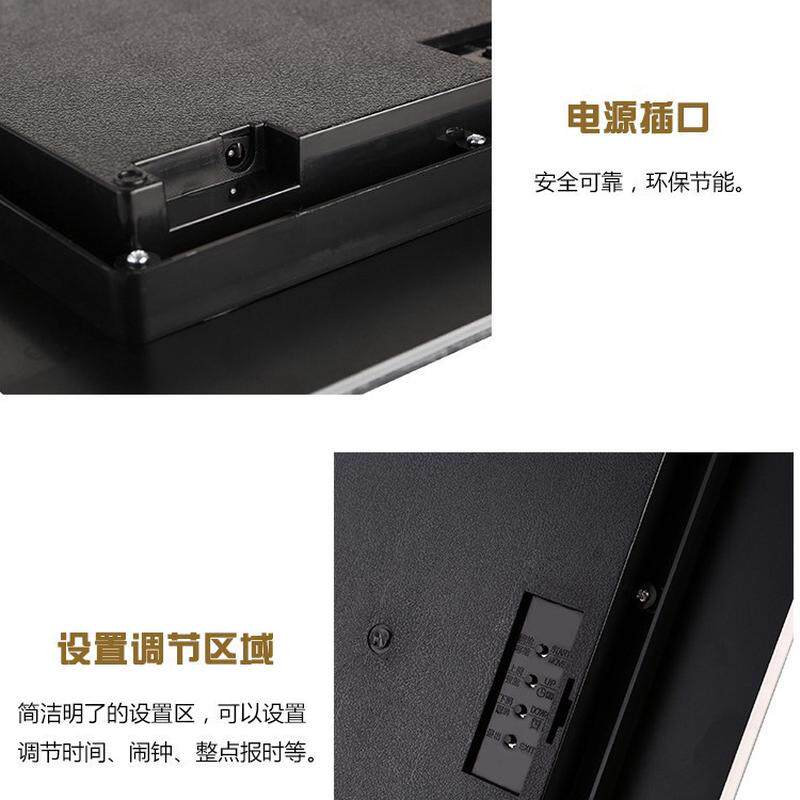 创意装饰挂钟墙面显示数码万年历电子钟客厅闹钟静音挂钟时钟