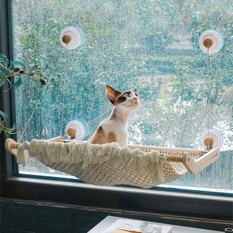 猫咕哩猫吊床玻璃窗户吸盘猫窝窗台窗边猫咪挂窝观景台秋千悬挂式