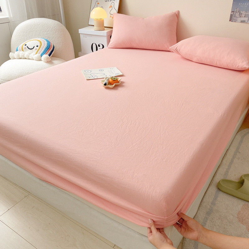 ql@学生宿舍加厚棉床垫保护罩防尘床套罩灰色席梦思床笠单件水洗