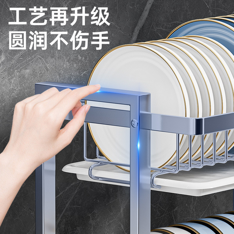 热销厨房304不锈钢碗碟沥水架家用筷子砧板收纳架多功能厨具置物