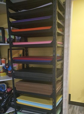 热销卡纸架画室置物架4开纸幼儿园卡纸收纳架包装纸美工剪纸绘画