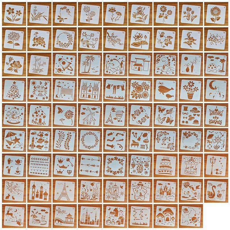 绘画儿童镂空画模板批发工具相册花边尺手账小学生手抄报画画