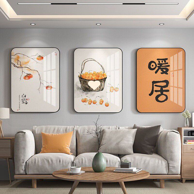 zy轻奢北欧客厅装饰画创意沙发背景墙挂画现代简约壁画高档三联墙