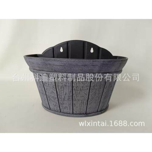 半圆古典风情阳台壁挂花盆挂墙欧式木纹塑料花盆绿萝吊兰花盆