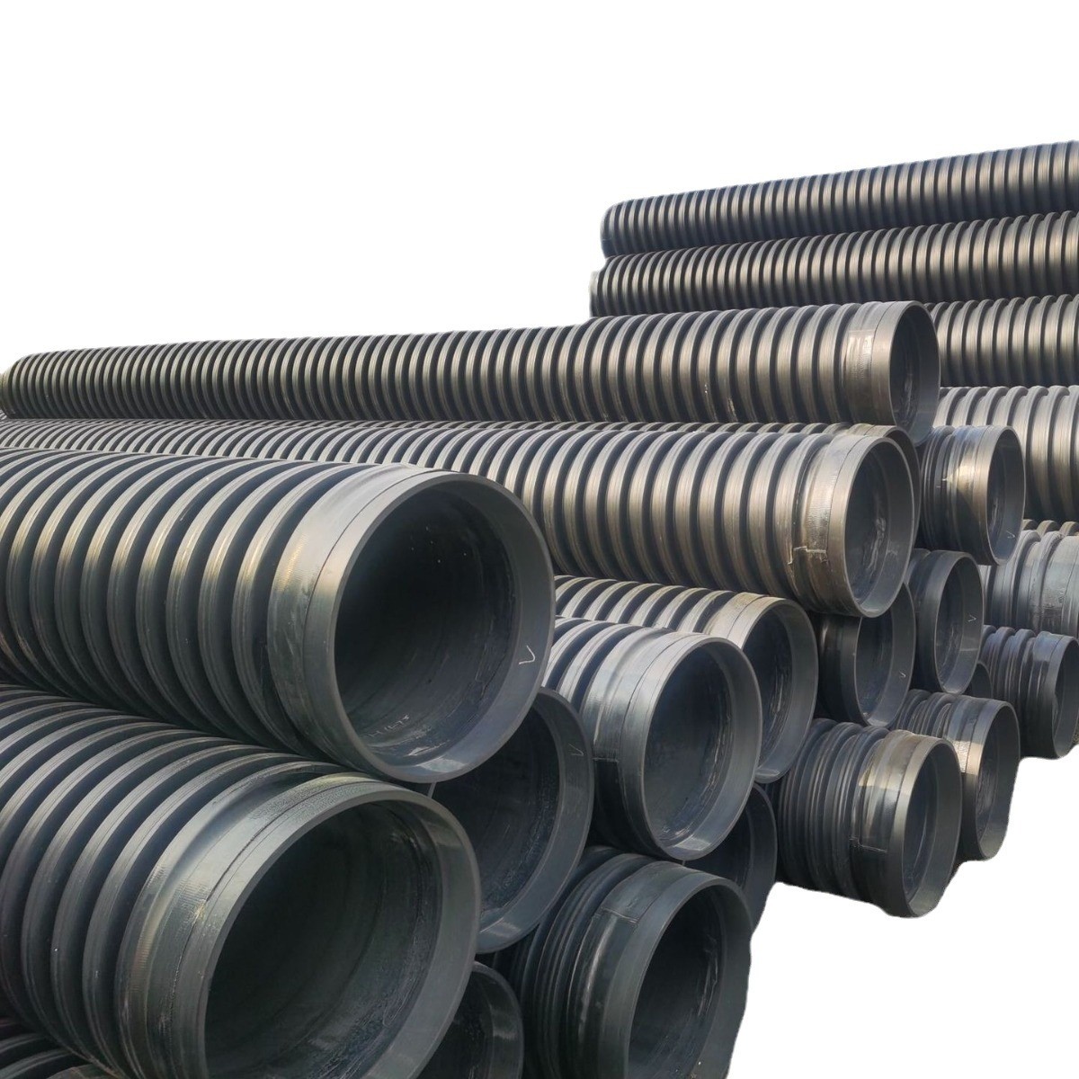 双高筋排污聚乙烯hdpe缠绕管螺旋管sn300 市政工程污水增强管道