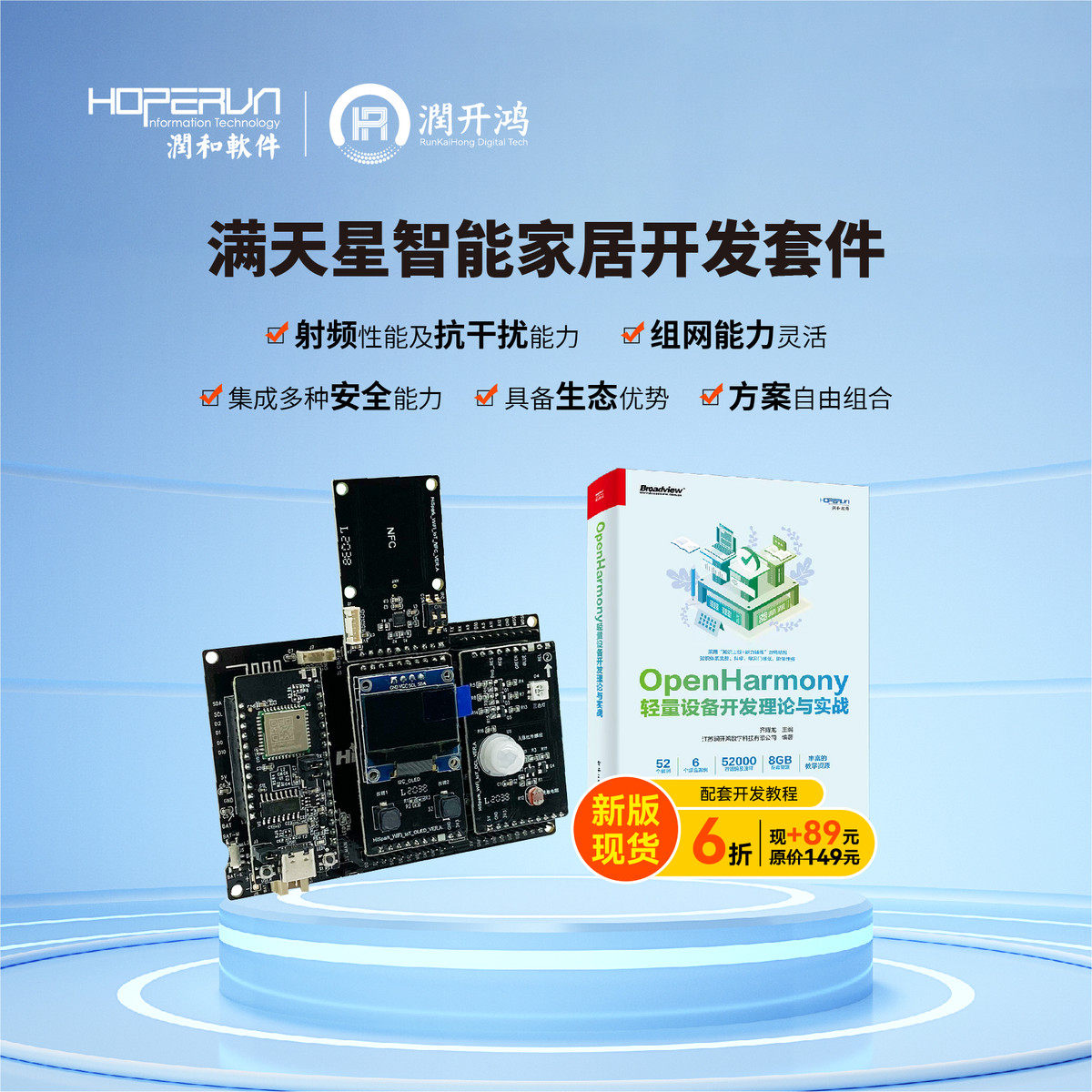 润和鸿蒙OpenHarmony系统 AI Wi-FiIoT（Hi3861主板）智能家居套图片