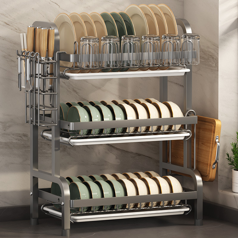 热销厨房置物架碗碟收纳架多功能碗盘碗筷收纳盒碗柜家用放碗架沥