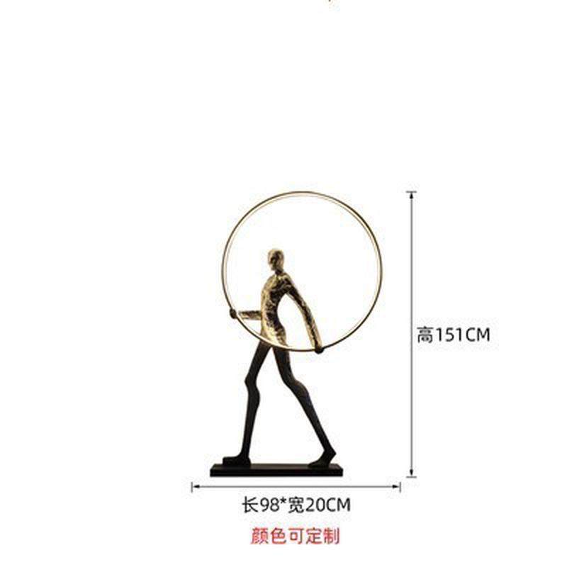 创意人形雕像落地大摆件艺术摆件售楼处抽象展厅客厅轻奢落地灯