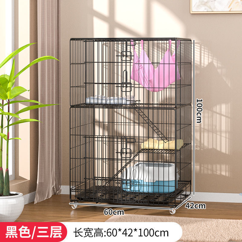 包邮猫别墅笼子可折叠室内猫咪窝双层三层四层家用宠物猫笼大空间