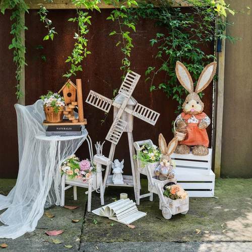 热销风车摆件户外庭院装饰摆设幼儿园走廊自然角田园风教室微景观