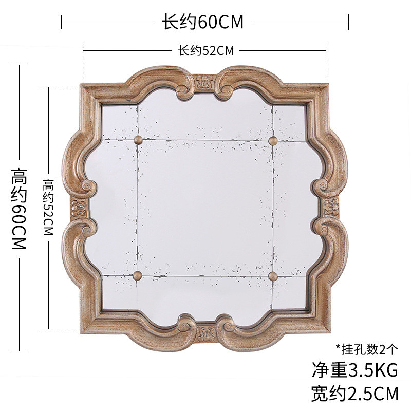 复古工业风原木雕镜子墙壁挂件墙面装饰烧烤店咖啡厅店铺创意壁挂