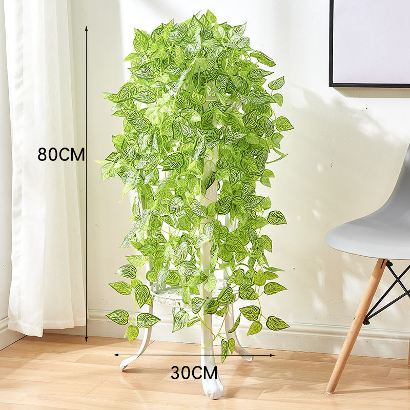 客厅摆件垂吊植物盆栽吊兰藤蔓装饰塑料花藤绿萝藤条空调假花