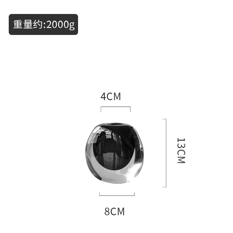 插花远网红玻璃花瓶透明高级感视摆件北欧轻奢创意酒店样板间装饰