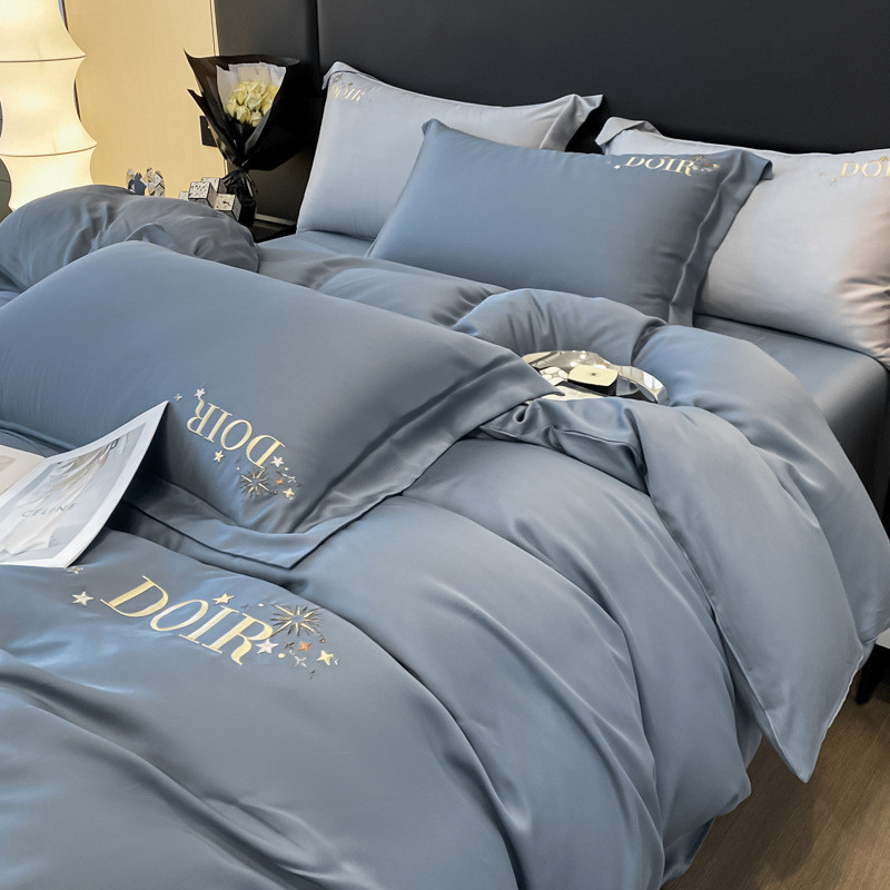 高端100支兰精天丝床上四件套冰丝夏季字母床单被套品裸睡床丝滑