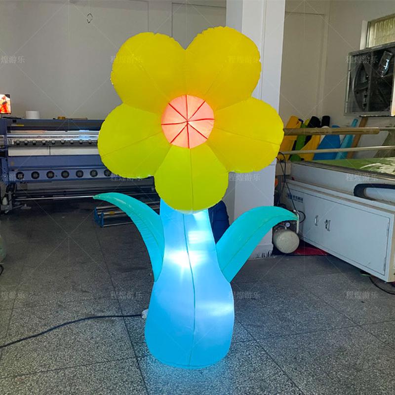 春天植物花朵气模充气仿真花朵花卉花丛商场活动美陈灯光装饰道具