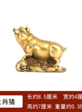 铜猪猪黄铜摆件十二生肖猪金猪家居客厅书房办公室装饰工艺品摆件