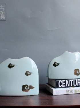 热销新中式陶瓷样板房创意花瓶花插别墅售楼处  陶瓷工艺品批发