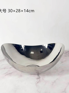 简约现代不锈钢桌面收纳镜面创意圆形托盘客厅茶几几何盘摆件