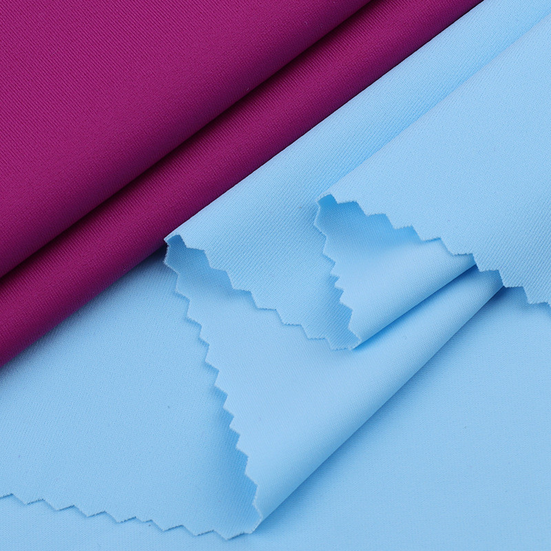 锦氨双面布莱卡鲨鱼皮布料超薄高弹力针织速干面料运动瑜伽服面料