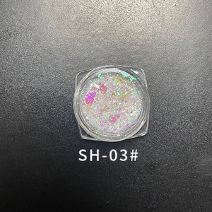 新款高不规则变色材料美甲亮片极光指甲透明闪粉b彩色云锦片