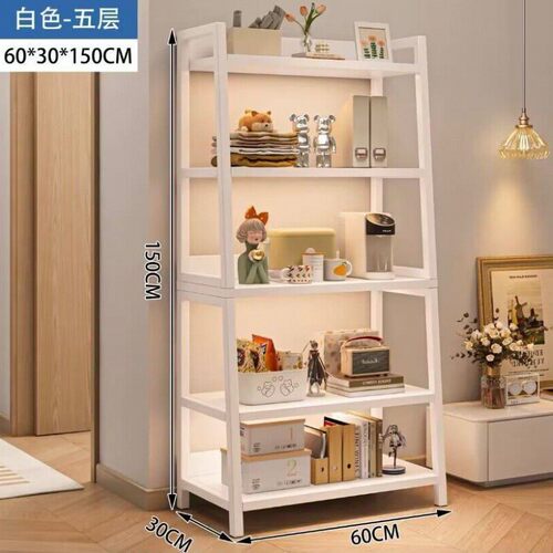 书架置物架ins落地收纳家用简约现代铁艺卧室展示架书架钢架靠墙