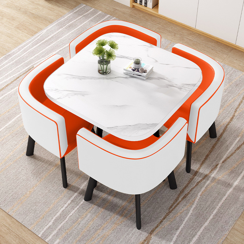 简约接待洽谈桌椅组合售楼处奶茶店子休闲会客轻奢小圆桌餐椅谈判