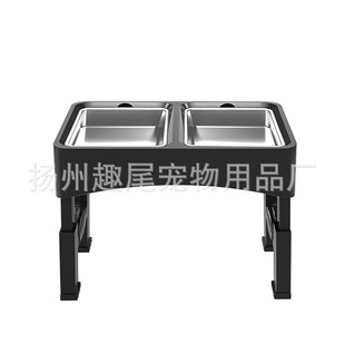 批发狗狗不锈钢食碗可调节高度宠物碗漂浮碗狗狗慢升降碗食盆狗盆