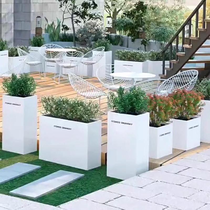 户外花箱组合隔断不锈钢花槽庭院广场种植箱售楼部露台商业街花坛