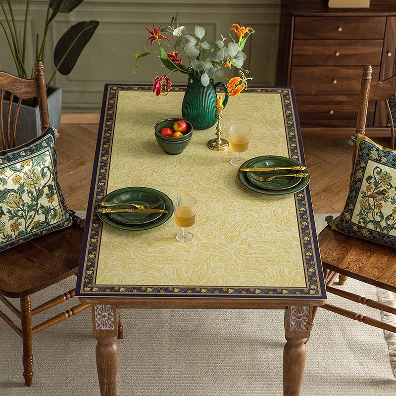 美式复古皮革桌垫防水防烫防油免洗餐桌垫子高级感长方形茶几桌布