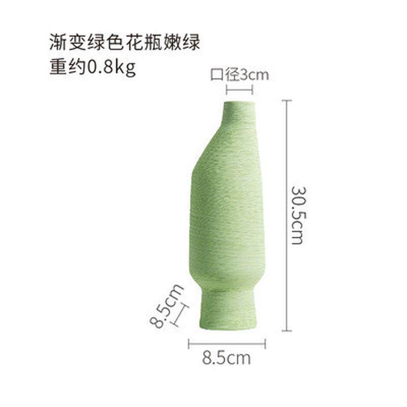 绿色高品质陶瓷花瓶手工彩绘创意家居北欧花器装饰品摆件批发