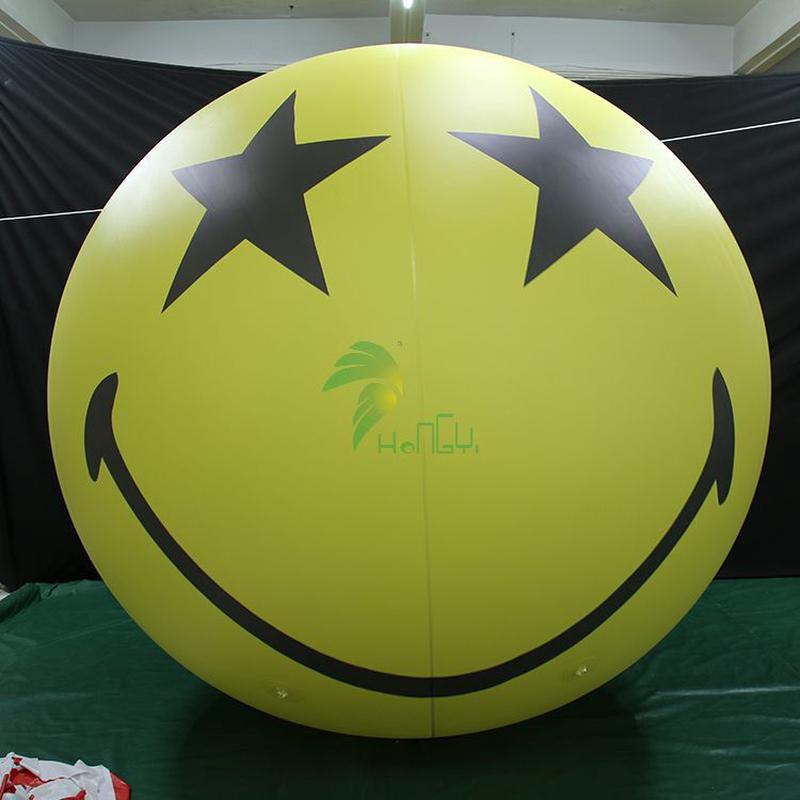 热销pvc圆球闭气气模喷绘圆球美陈笑脸充气婚礼布置气球网红表情